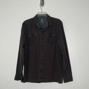 KUHL Men's Dillingr Flannel Long Sleeve Shirt 7186 Dark Brown Size Medium